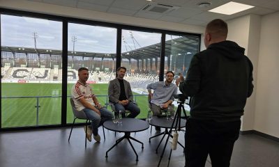 nagranie podcastu na stradionie MKS Sandecja